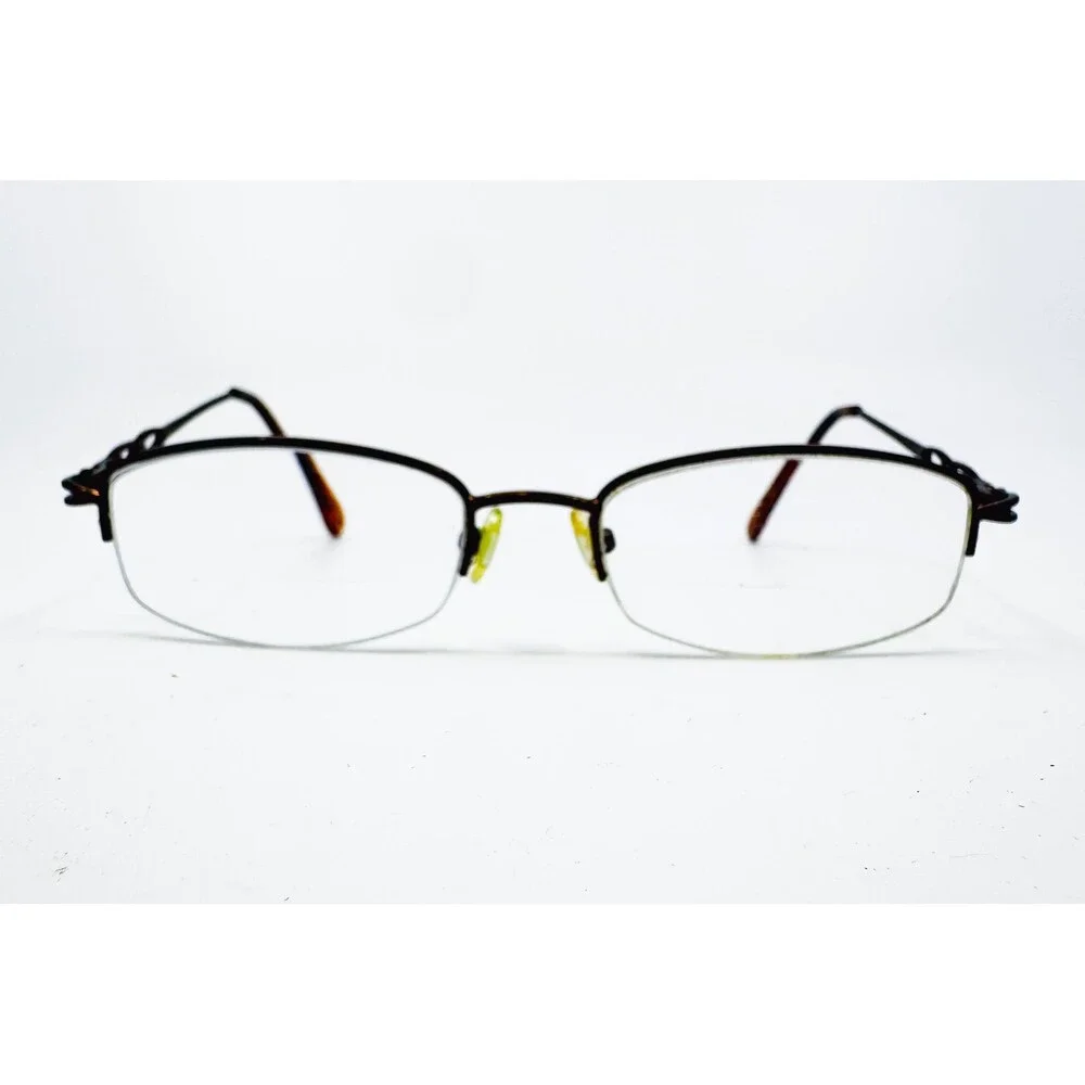 Unbranded Eyeglasses Frames Womens Brown Semi Rimless Chain Link 48-18-135